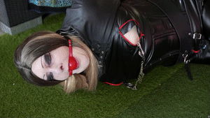 bondagecrossdresser.com - Helpless in my Bolero Armbinder on the Terrace thumbnail