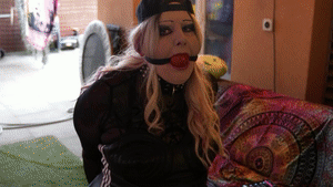 bondagecrossdresser.com - Helpless Bondage Vibrator Torment – Adidas Faux Leather Dress & Shiny Leggings thumbnail